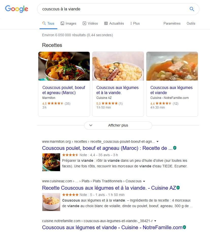 Analyse concurrence SEO exemple Couscous