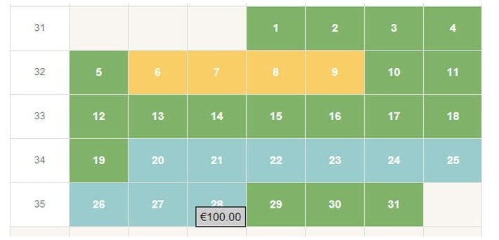 Calendrier de réservation facile 