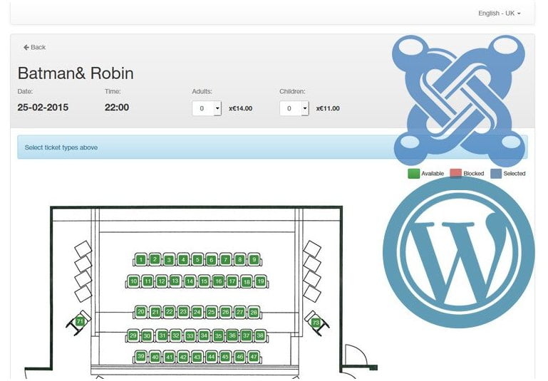 systeme de reservation de cinema-intergration-wordpress-et-joomla