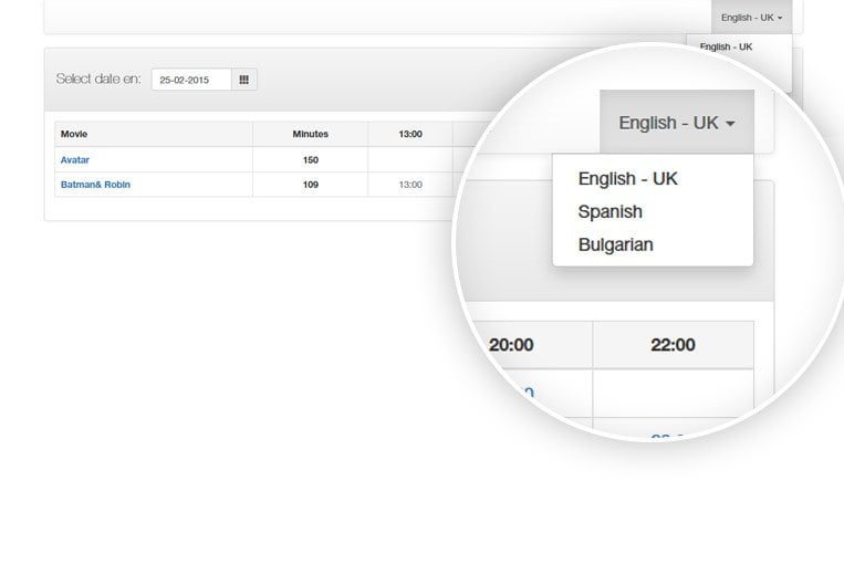 systeme de reservation de cinema-versions linguistique multiples
