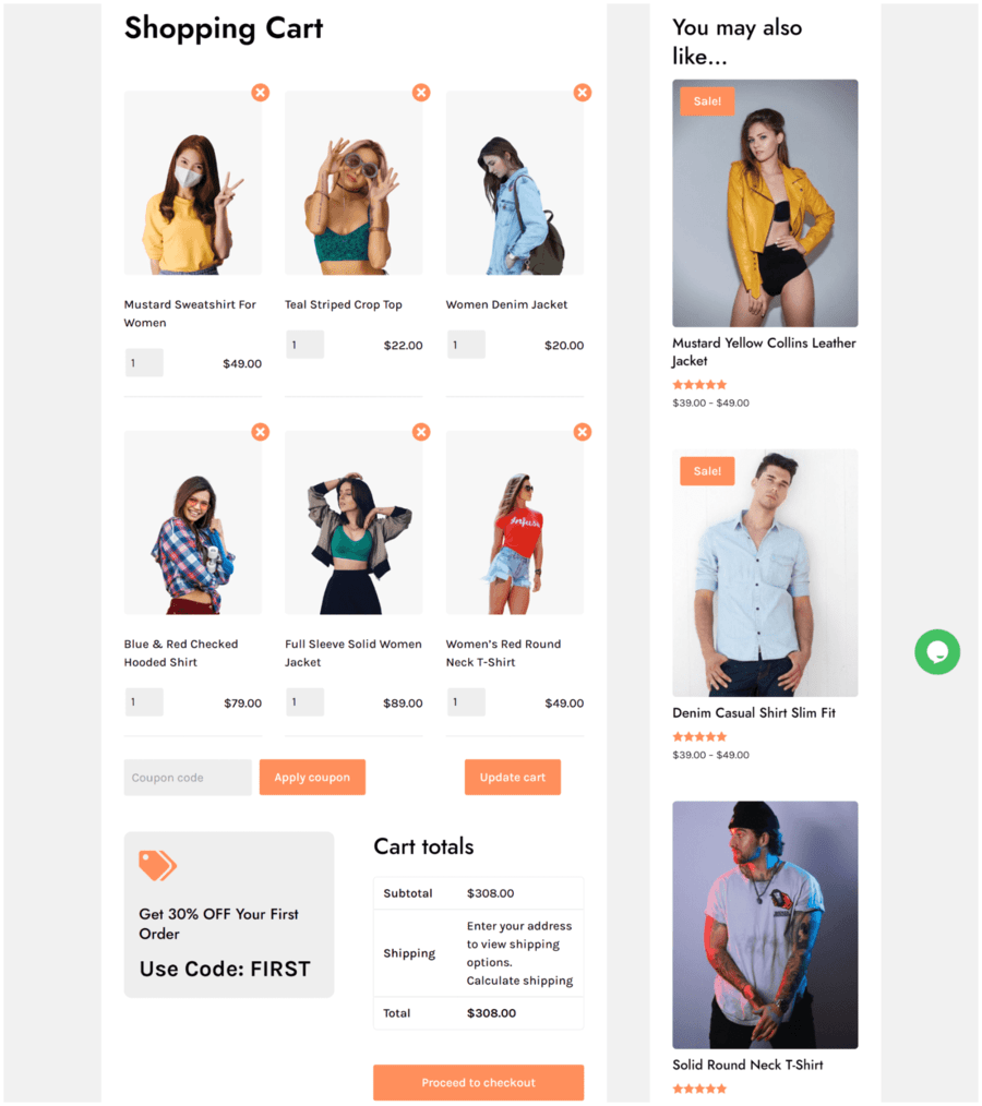 Page du panier