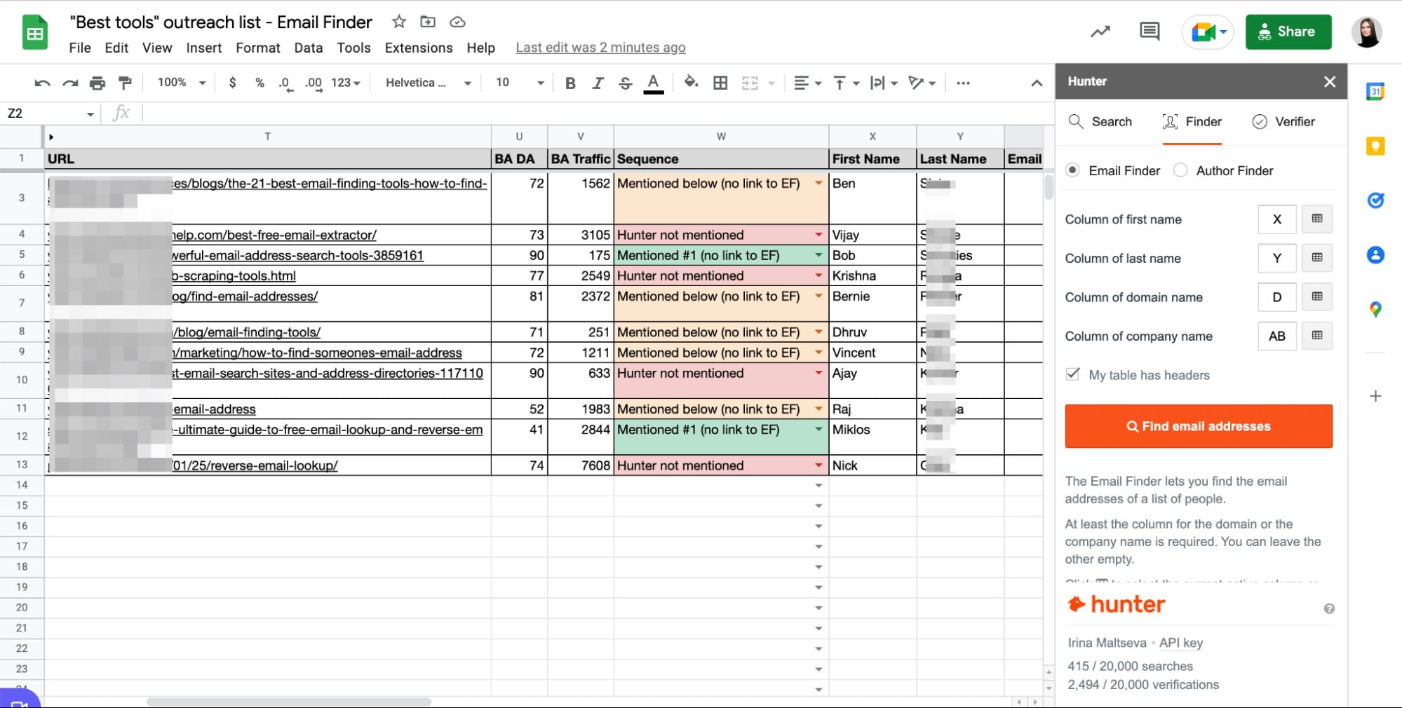 Google Sheets