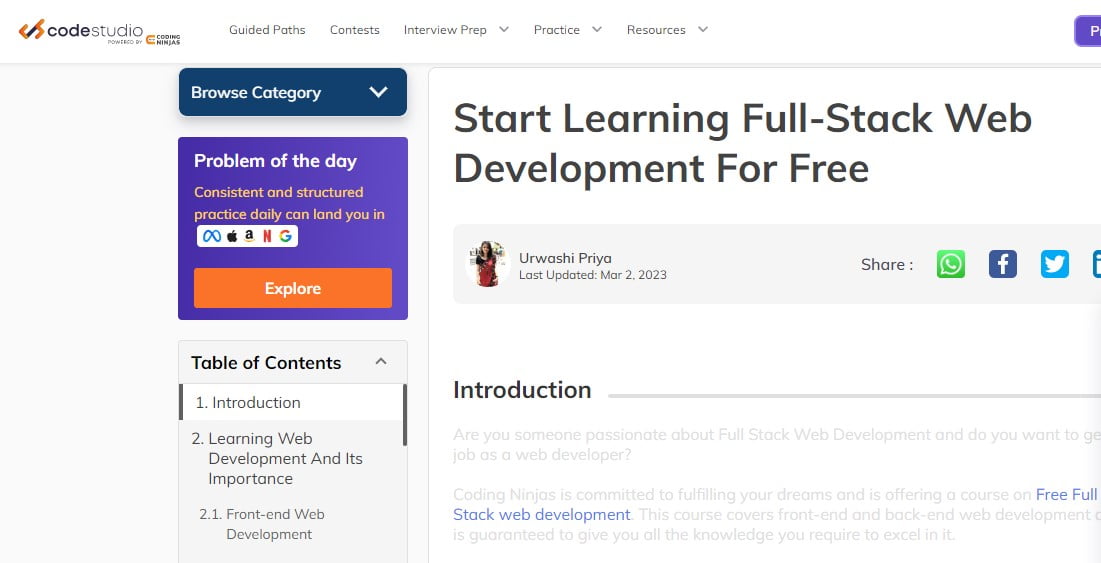 Full-Stack Web Development For Free par CodingNinjas