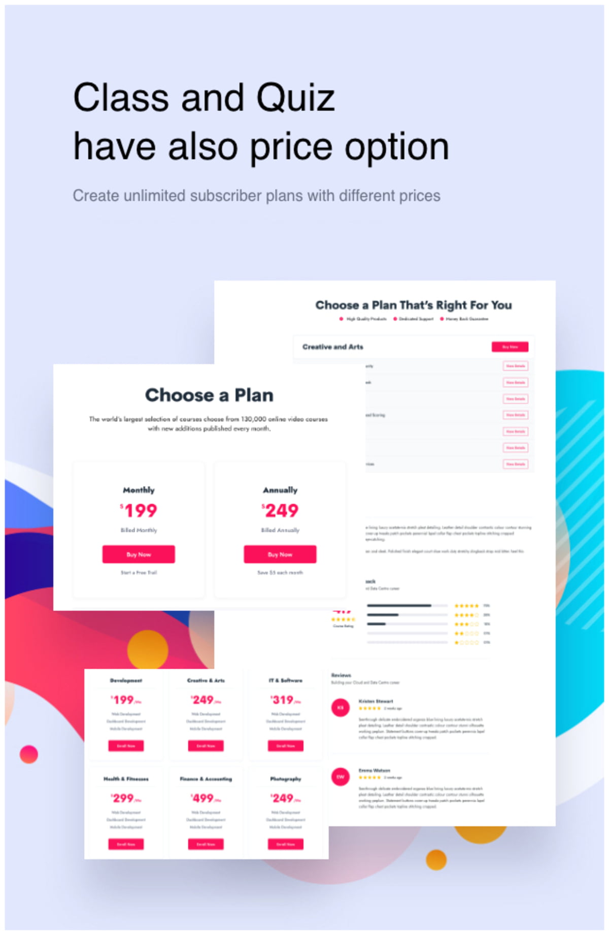 Les options d'offres pacagées du logiciel plateforme LMS